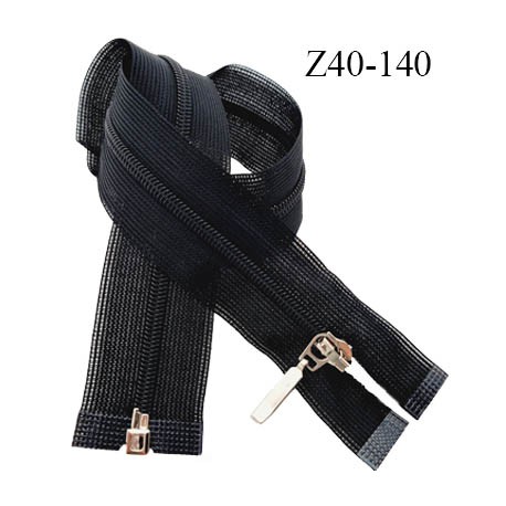 fermeture zip invisible double curseur longueur 45 cm couleur noir non séparable largeur 2.5 cm glissière nylon largeur 4.2 mm