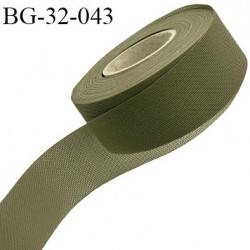 Droit fil à plat 32 mm spécial lingerie et couture du prêt à porter couleur vert kaki grande marque fabriqué en France