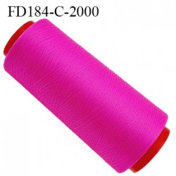 Cone de 2000 m fil mousse polyamide n° 120 couleur rose fuschia fluo longueur de 2000 mètres bobiné en France