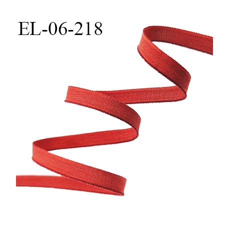 Elastique 6 mm fin spécial lingerie polyamide élasthanne couleur rouge rouille fabriqué en France prix au mètre