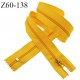 Fermeture zip 60 cm couleur jaune orangé longueur 60 cm largeur 2.5 cm zip moulée largeur 4 mm prix à l'unité