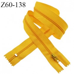 Fermeture zip 60 cm couleur jaune orangé longueur 60 cm largeur 2.5 cm largeur 4 mm prix à l'unité