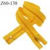 Fermeture zip 60 cm couleur jaune orangé longueur 60 cm largeur 2.5 cm zip moulée largeur 4 mm prix à l'unité