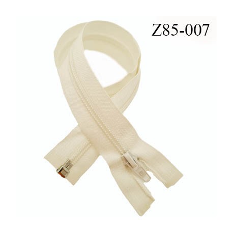 Fermeture zip 90 cm séparable couleur beige ivoire largeur 3.2 cm glissière nylon largeur 6.5 mm longueur 90 cm prix à la pièce