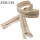 Fermeture zip 60 cm couleur beige longueur 60 cm largeur 2.5 cm largeur 4 mm prix à l'unité