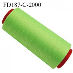 Cone de 2000 m fil mousse polyamide n° 120 couleur vert fluo longueur de 2000 mètres bobiné en France