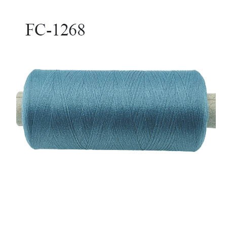 Bobine de fil 500 m mousse polyester n° 110 polyester couleur bleu tempête longueur 500 mètres bobiné en France