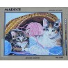 Canevas à broder 40 x 50 cm JEU DE CHATS marque MARGOT création de Paris thème animaux