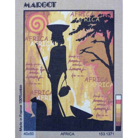 Canevas à broder 40 x 50 cm AFRICA marque MARGOT création de Paris