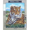 Canevas à broder 40 x 50 cm marque Main d'or LE TIGRE thème animaux