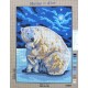 Canevas à broder 40 x 50 cm marque Main d'or OURS BLANC ET SON OURSON thème animaux