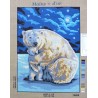 Canevas à broder 40 x 50 cm marque Main d'or OURS BLANC ET SON OURSON thème animaux