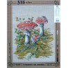 Canevas à broder 40 x 50 cm marque SEG de Paris thème les champignons L'AMANITE TUE-MOUCHE