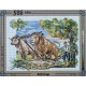 Canevas à broder 40 x 50 cm marque SEG de Paris thème agriculture DEFRICHAGE