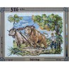 Canevas à broder 40 x 50 cm marque SEG de Paris thème agriculture DEFRICHAGE