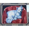 Canevas à broder 40 x 50 cm marque MARGOT créations de Paris LOULOU BLANC thème CHIEN