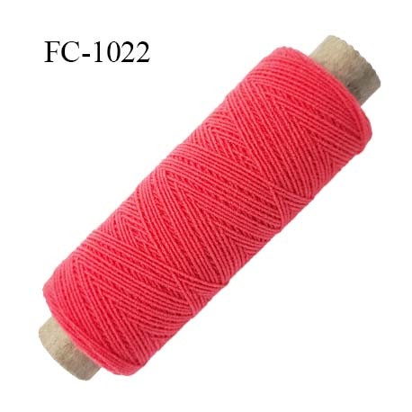 Bobine fil élastique fronceur ou à smock gomme lycra polyamide rouge coraillé longueur de la bobine 150 mètres diamètre 0.05 mm