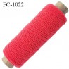 Bobine fil élastique fronceur ou à smock gomme lycra polyamide rouge coraillé longueur de la bobine 150 mètres diamètre 0.05 mm