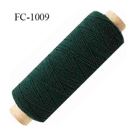 Bobine fil élastique fronceur ou à smock gomme lycra polyamide vert bouteille longueur de la bobine 150 mètres diamètre 0.05 mm