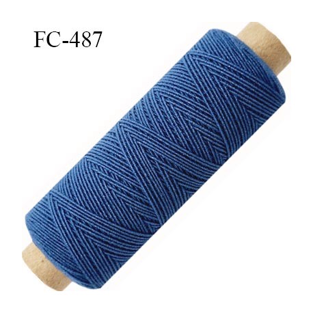 bobine de fil élastique fronceur ou à smock gomme lycra polyamide bleu longueur de la bobine 100 mètres diamètre 0.4 mm