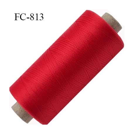 Bobine de 500 m fil mousse polyamide n° 120 couleur rouge longueur de 500 mètres bobiné en France