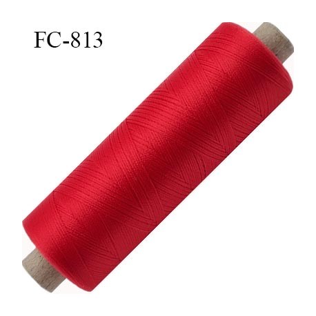 Bobine de 500 m fil mousse polyamide n° 120 couleur rouge longueur de 500 mètres bobiné en France