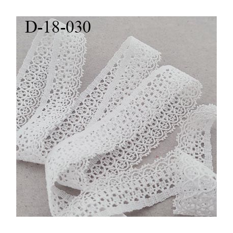 Dentelle crochet ancienne en coton largeur 20 mm couleur naturel et argenté vendue au mètre