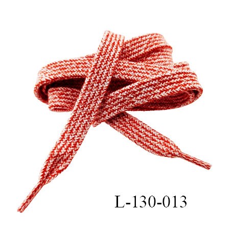 Lacet plat 140 cm couleur rouge largeur entre 8 et 10 mm longueur 140 cm embout gainé prix pour une paire