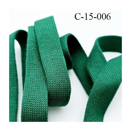 Cordon galon lacet tube largeur 15 mm couleur vert canard prix au mètre