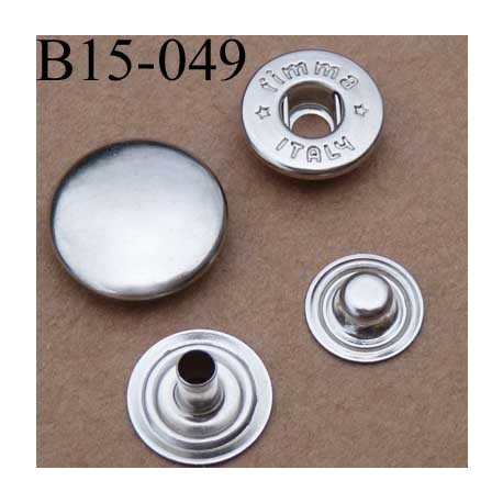 bouton pression à griffe métal et pvc couleur blanc et pièces chromé 5  griffes diamètre 12 mm ensemble de 4 pièces par bouton - mercerie-extra