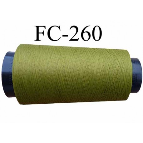 Cone de fil mousse texturé polyester fil n° 160 couleur vert longueur 1000 mètres fabriqué en France