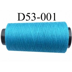 Cone ( en Destockage ) de fil polyester fil n°35 couleur bleu longueur du cone 1000 mètres bobiné en France