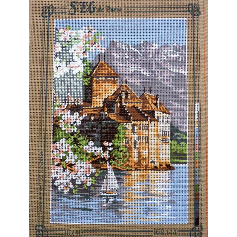 Canevas 30x40 Marque Seg Paris Theme Chateau Et Montagne Dimension 30 Centimetres Par 40 Centimetres 100 Coton Mercerie Extra