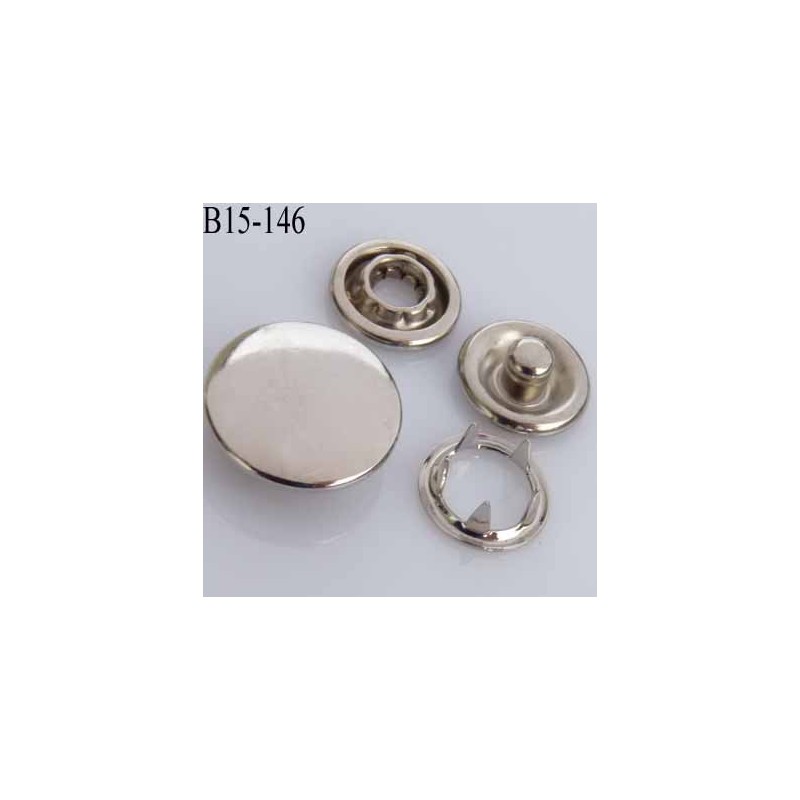 bouton pression à griffe métal chromé couleur façon nacre cristal 5 griffes  diamètre 10 mm ensemble de 4 pièces par bouton