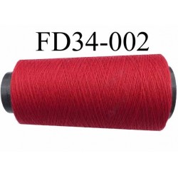 Cone ( en Destockage ) de fil polyester fil n°35 couleur rouge longueur du cone 1000 mètres bobiné en France